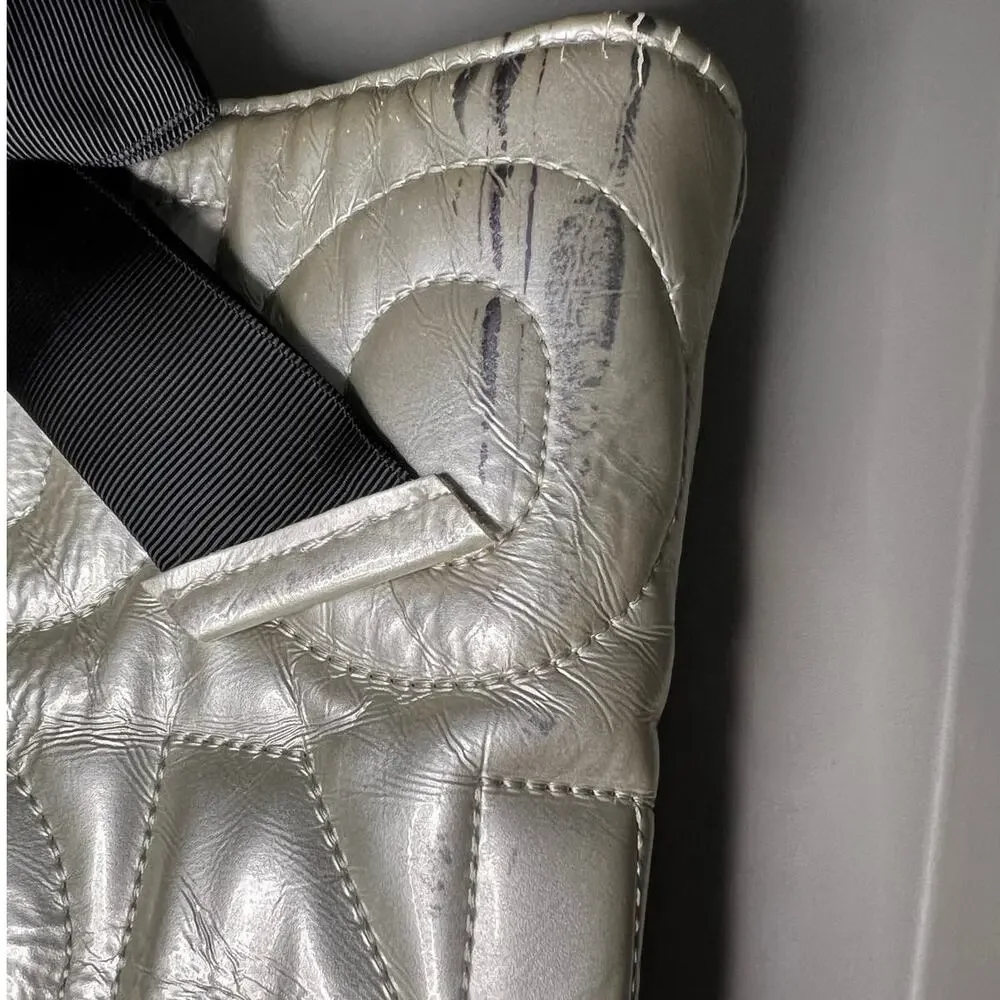 Betsey Johnson Silver Quilted Shoulder Bag